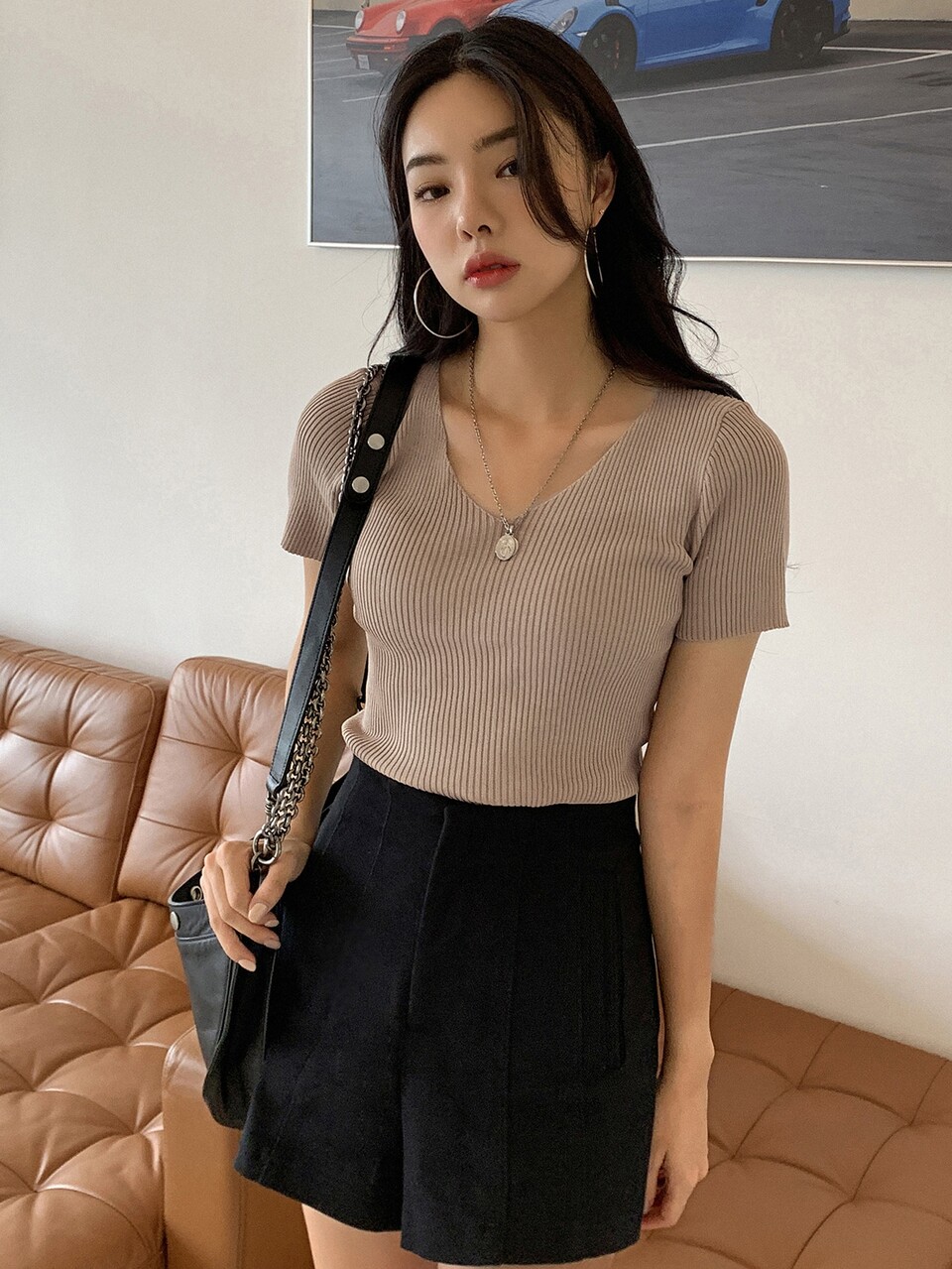 Solid Ribbed Knit Top
