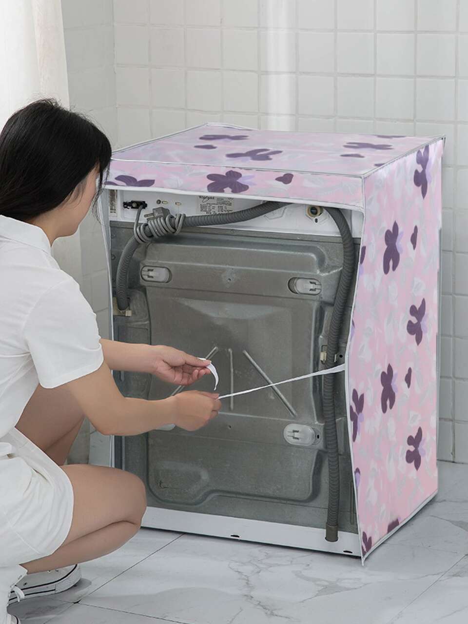 1pc Butterfly Pattern Washing Machine Cover,Bag,Organizer,Storage,Kitchen Decor,Household Items,Mother's Day Gift,Bedroom Decor,Garden,Kitchen Decor,Summer,Beach,Travel Essentials,Room Decor,Squishy,Graduation