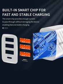 1 pieza Cabeza de carga 4 puertos - Blanco - Ver 3