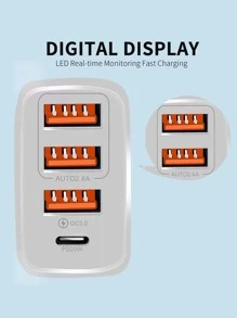 1 pieza Cabeza de carga 4 puertos - Blanco - Ver 5