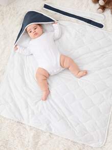 1 cái chăn quấn trơn sang trọng cho trẻ sơ sinh - Màu xanh bụi bặm - Xem 6