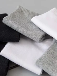 6pairs Solid Ankle Socks