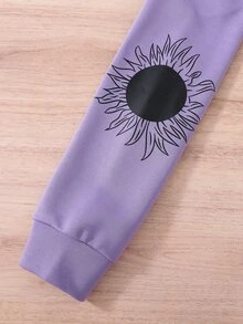 Girls Sun & Moon Print Hoodie & Joggers - Multicolor - View 4