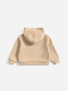 SHEIN Baby Boy Playing Card Print Sweatshirt - Khaki - View 2