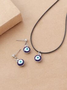 Vòng cổ và hoa tai thả hình mắt ác - Nhiều màu - Xem 2