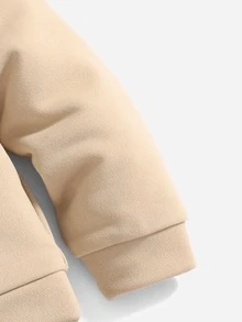 SHEIN Baby Boy Playing Card Print Sweatshirt - Khaki - View 4