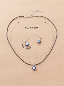 Vòng cổ và hoa tai thả hình mắt ác - Nhiều màu - Xem 4