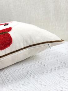 1入組聖誕雪人刺繡靠墊套不附帶墊芯 - 彩色 - 查看 5