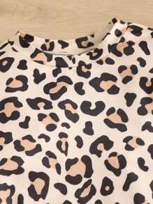 嬰兒豹紋印花荷葉邊T恤和緊身褲 - 彩色 - 查看 3