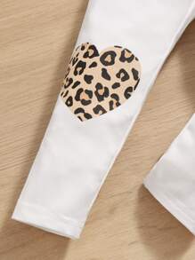 嬰兒豹紋印花荷葉邊T恤和緊身褲 - 彩色 - 查看 4