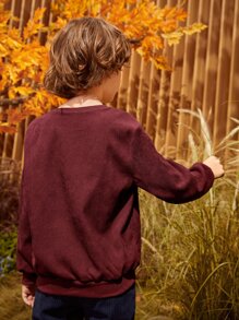 SHEIN Niños Pullover de cuello redondo de color combinado - Multicolor - Ver 5