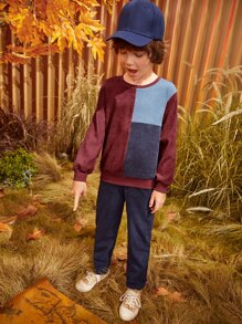 SHEIN Niños Pullover de cuello redondo de color combinado - Multicolor - Ver 8