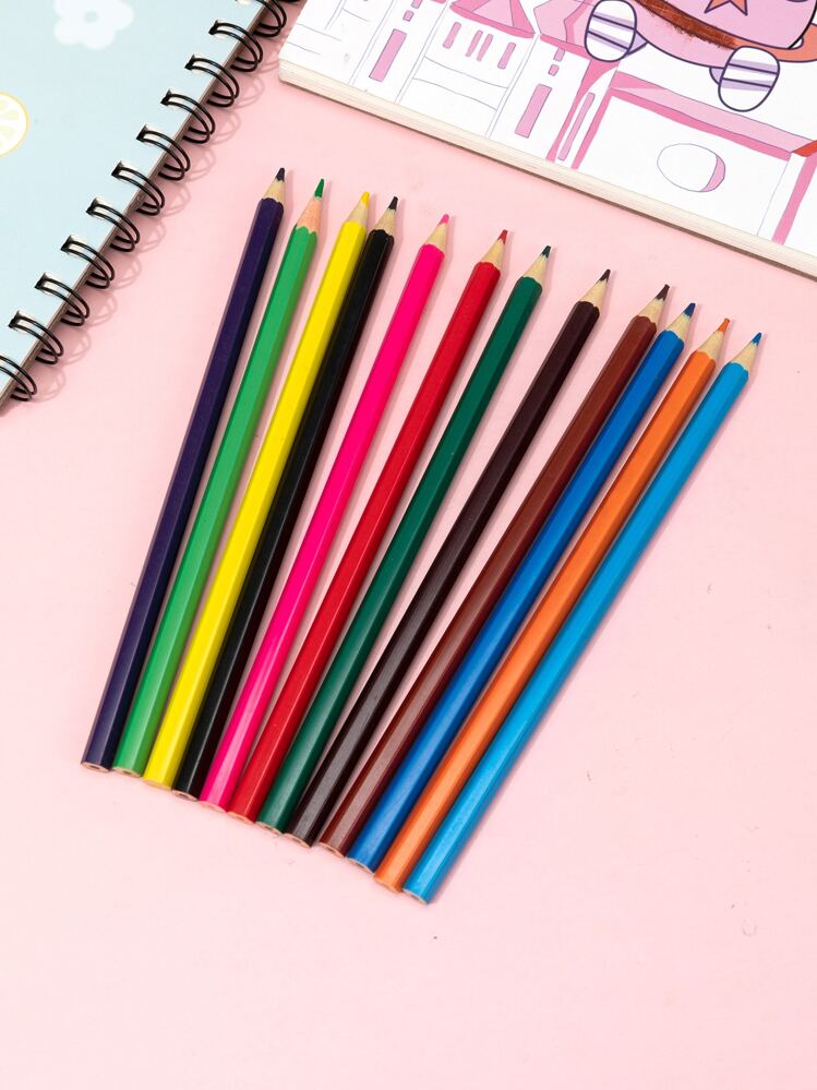 12 יחידות עפרונות עץ בצבע מעורב - ריבוי צבעים - ראה 1