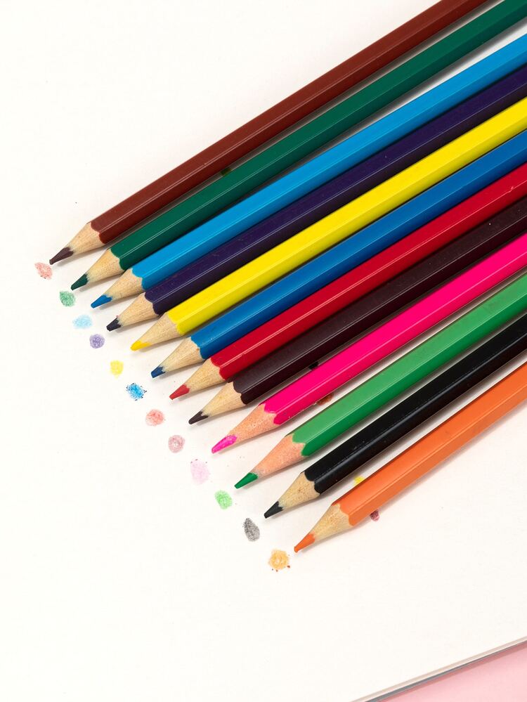 12 יחידות עפרונות עץ בצבע מעורב - ריבוי צבעים - ראה 2