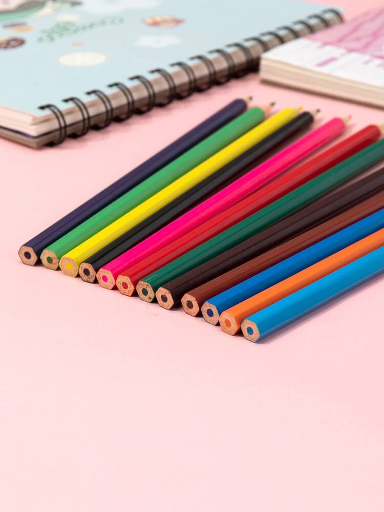 12 יחידות עפרונות עץ בצבע מעורב - ריבוי צבעים - ראה 3
