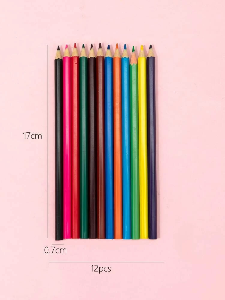 12 יחידות עפרונות עץ בצבע מעורב - ריבוי צבעים - ראה 4