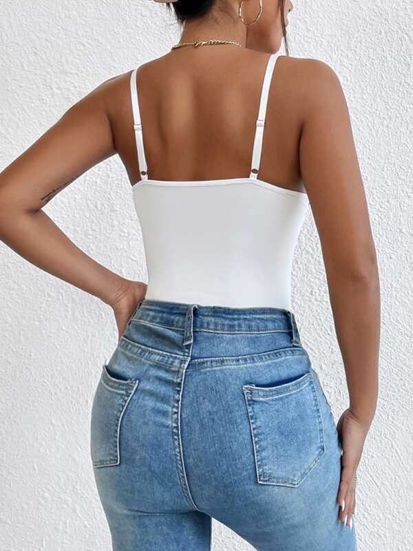 Hook And Eye Lace Cami Bodysuit