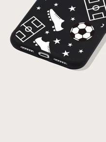 足球/足球印花手機殼 - 黑與白 - 查看 3