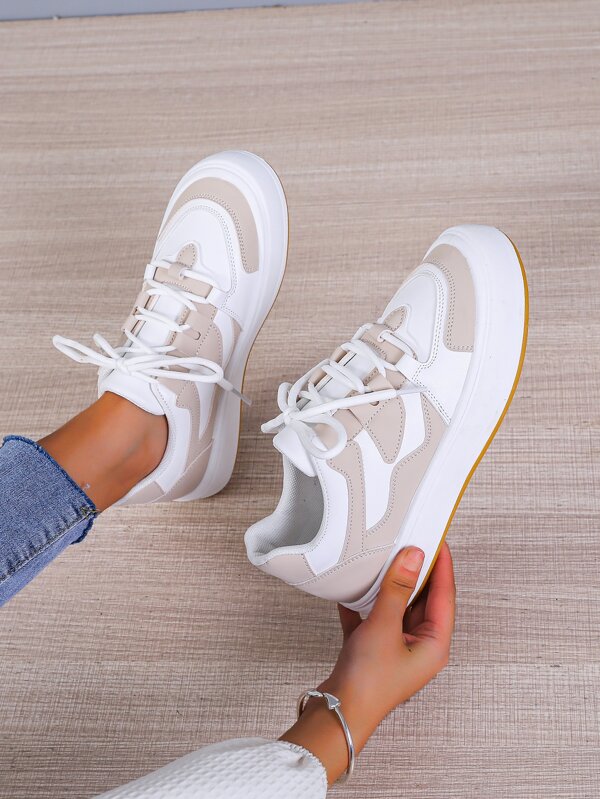 Two Tone Laceup Front Skate Shoes for Sale Australia New Collection Online SHEIN Australia