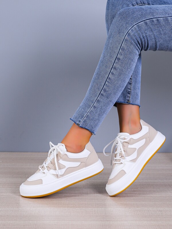 Two Tone Laceup Front Skate Shoes for Sale Australia New Collection Online SHEIN Australia