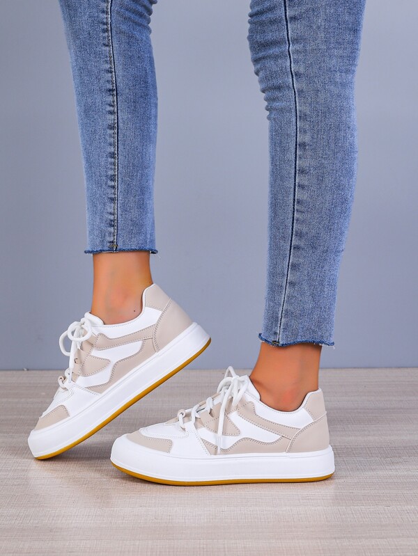 Two Tone Laceup Front Skate Shoes for Sale Australia New Collection Online SHEIN Australia