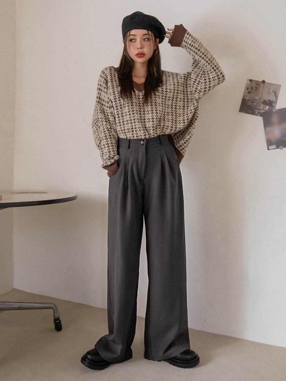 Casual Business Style Solid Color Loose Regular Fit Pants,Women Dress Pants