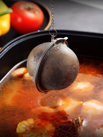 1pc Stainless Steel Filter Ball,Stainless Steel Seasoning Ball, Household Tea Ball