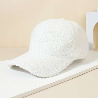 Solid Fuzzy Baseball Cap