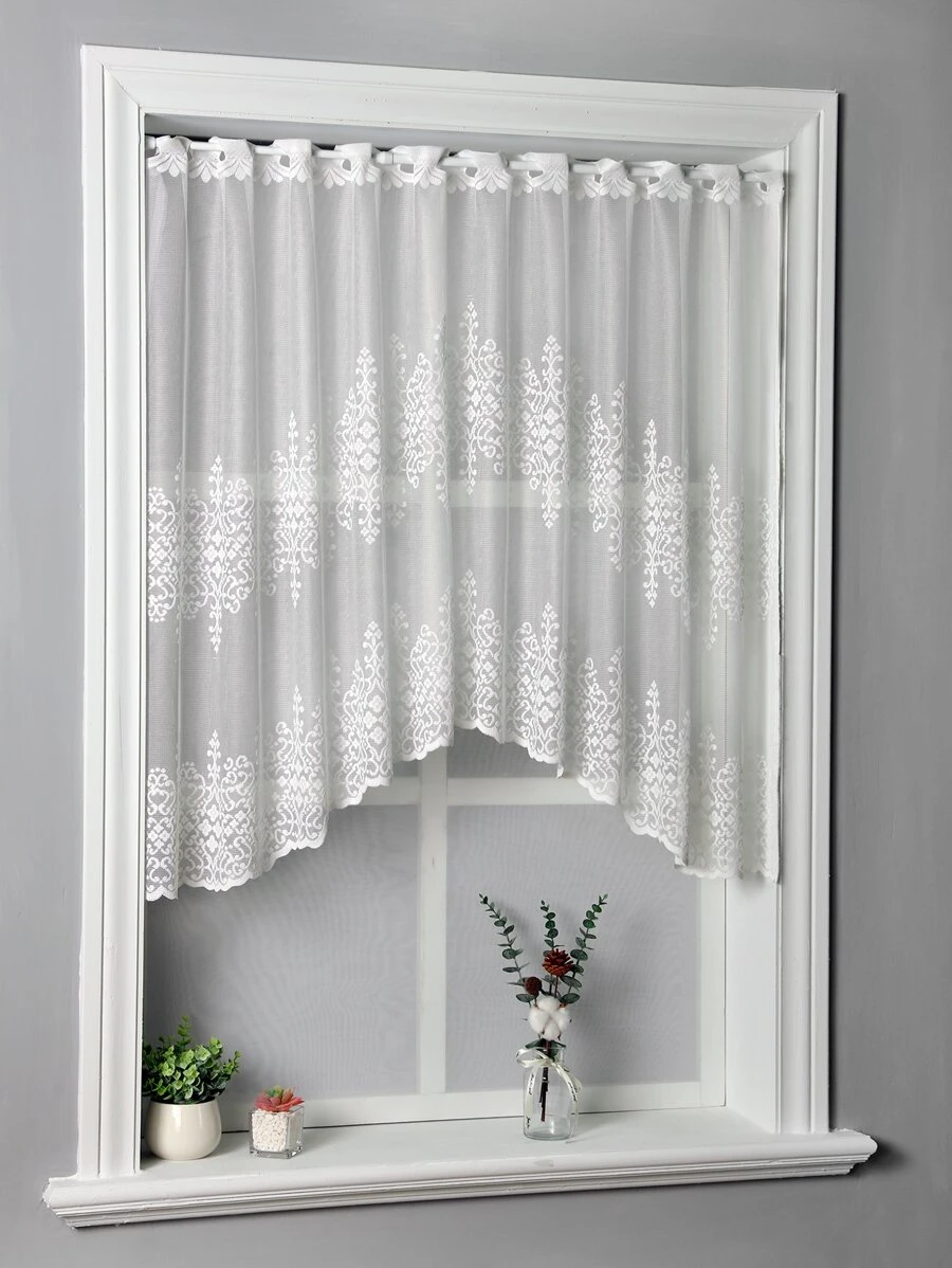 1入組卷軸圖案窗帷 - 白色 - 查看 1