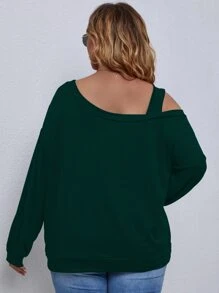 SHEIN LUNE Sudadera unicolor de cuello asimétrico