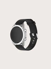 Plain Silicone Watchband Compatible With Samsung Galaxy Watch 3 - Black - View 1