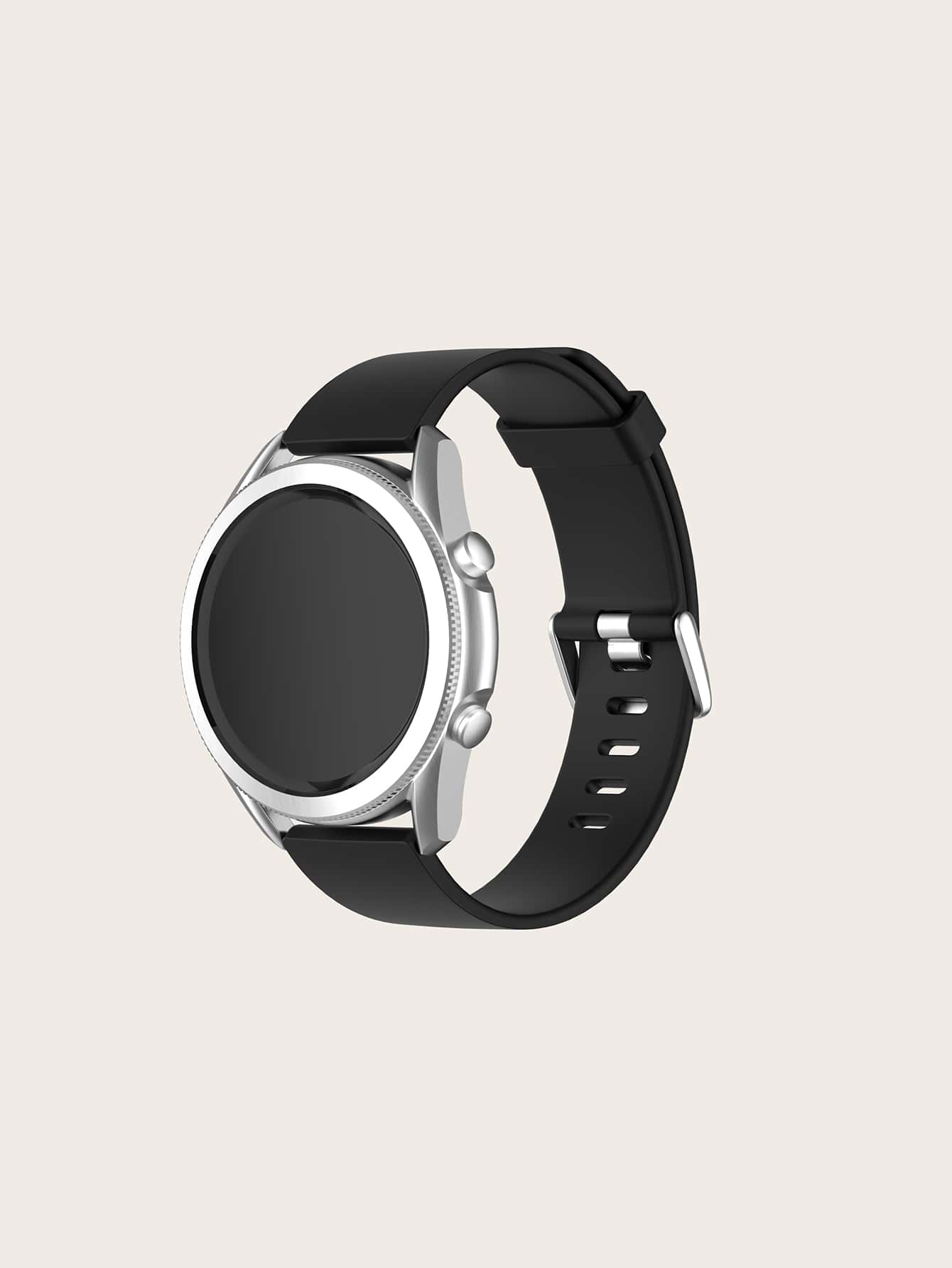 Plain Silicone Watchband Compatible With Samsung Galaxy Watch 3 - Black - View 1