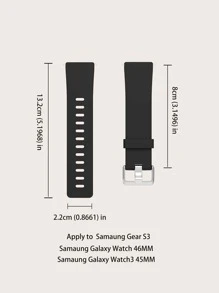 Plain Silicone Watchband Compatible With Samsung Galaxy Watch 3 - Black - View 3