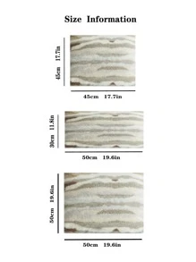 1pc Color Block Plush Cushion Cover Không có chất làm đầy - Nhiều màu - Xem 3