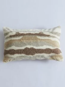 1pc Color Block Plush Cushion Cover Không có chất làm đầy - Nhiều màu - Xem 4