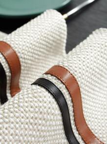 Contrast PU Tassel Decor Table Runner - Beige - View 2