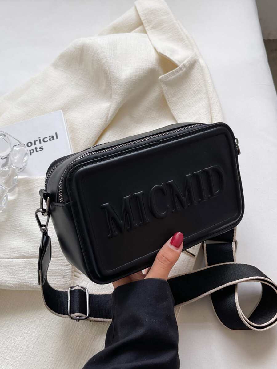 輕便商務休閒字母壓花方形包適合青少年女孩女大學生、菜鳥和白領，非常適合辦公室、大學、工作、商務、通勤、戶外、旅行、郊遊