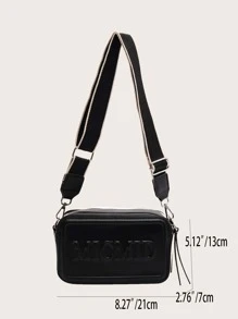 輕便商務休閒字母壓花方形包適合青少年女孩女大學生、菜鳥和白領，非常適合辦公室、大學、工作、商務、通勤、戶外、旅行、郊遊