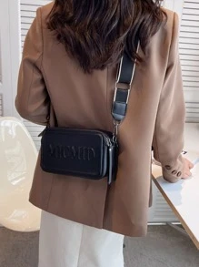 輕便商務休閒字母壓花方形包適合青少年女孩女大學生、菜鳥和白領，非常適合辦公室、大學、工作、商務、通勤、戶外、旅行、郊遊