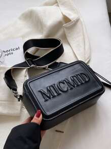 輕便商務休閒字母壓花方形包適合青少年女孩女大學生、菜鳥和白領，非常適合辦公室、大學、工作、商務、通勤、戶外、旅行、郊遊