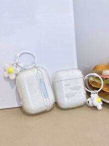 花朵墜飾透明保護殼適用於AirPods - 白色 - 查看 2