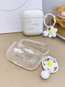 花朵墜飾透明保護殼適用於AirPods - 白色 - 查看 3