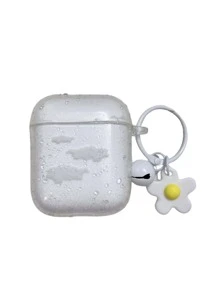 花朵墜飾透明保護殼適用於AirPods - 白色 - 查看 8