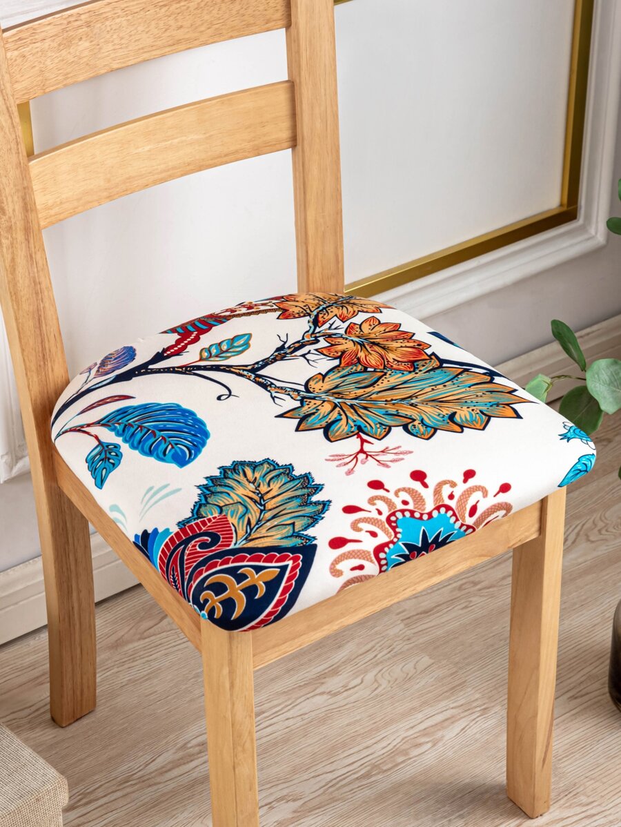 1入組復古花朵印花椅子座套 - 彩色 - 查看 1