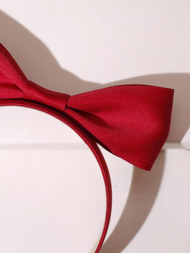 1个红色3D蝴蝶结发箍，适合日常、化妆、节日派对佩戴，发箍，发圈，发饰，头饰 - 紅色 - 查看 3