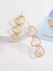 2入組珍珠愛心裝飾髮夾