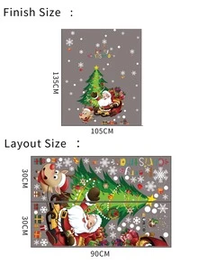 2pcs Christmas Cartoon Graphic Wall Sticker - Multicolor - View 3