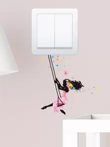 1 件图形开关插座墙贴，自粘开关装饰贴花用于家庭装饰，贴纸，墙贴花，乙烯基贴花用于家庭装饰，春季装饰品刷新您的家，节日装饰贴纸礼物生日毕业 - 彩色 - 查看 2