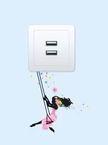 1 件图形开关插座墙贴，自粘开关装饰贴花用于家庭装饰，贴纸，墙贴花，乙烯基贴花用于家庭装饰，春季装饰品刷新您的家，节日装饰贴纸礼物生日毕业 - 彩色 - 查看 4