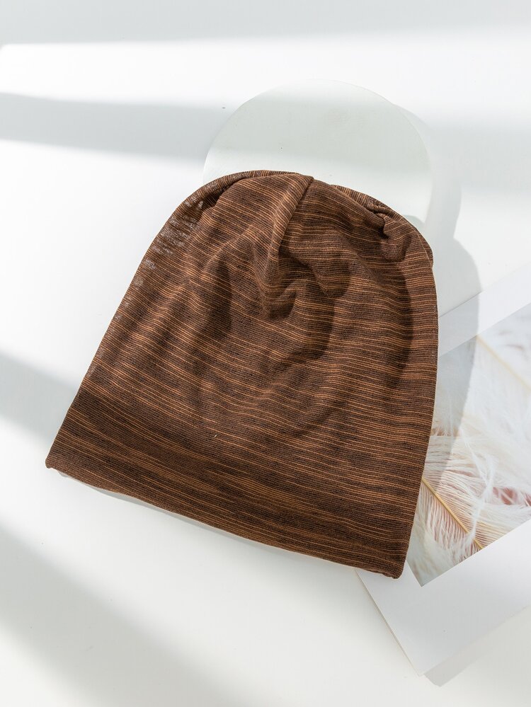 Tie Dye Slouchy Beanie - Brown - View 2